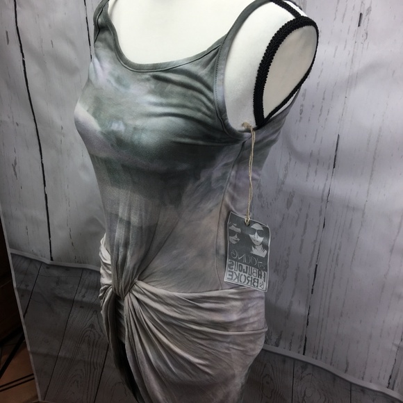 Young Fabulous and Broke Sun Dress Grey/Biege - Picture 4 of 8